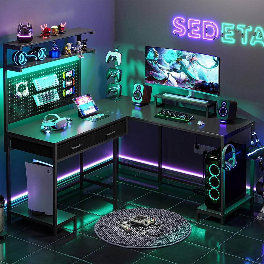 ふみさん専用　LUZeSOMBRD Setup Amazon.com: Grandder Gaming Desk Z Shaped 40 Inch Gamer